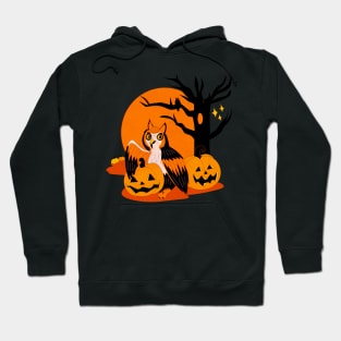 Vintage Halloween Owl Design Hoodie